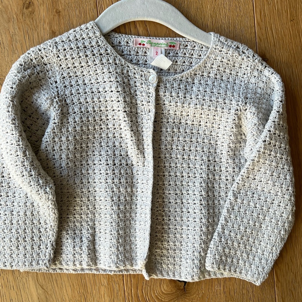 Bonpoint Light Gray Crochet Top